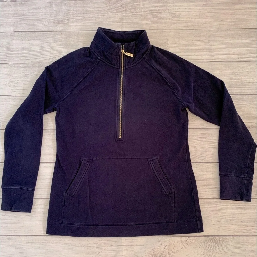 Lilly Pulitzer Women's Navy Blue 1/2 Zip Skipper Popover Pullover in Size Small